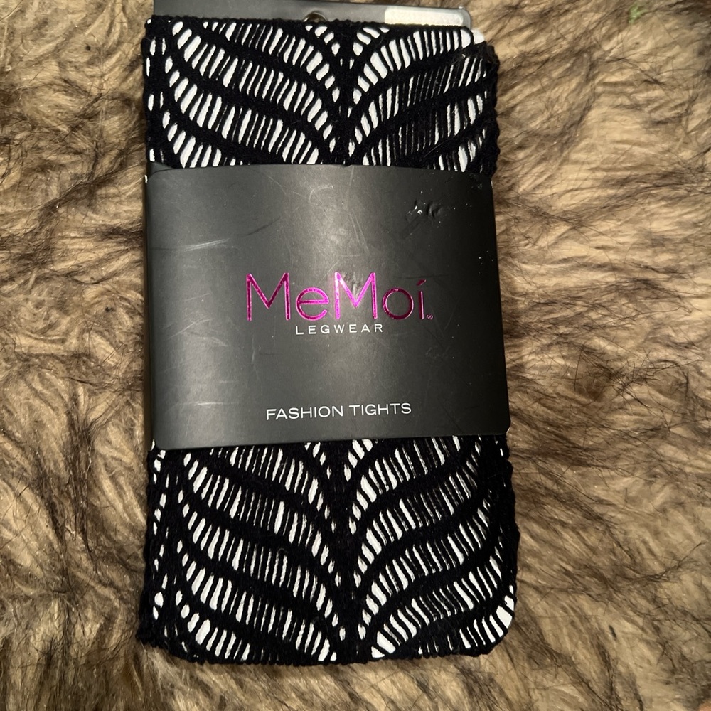 NEW Memoi Fashion net peak design tights Black legwear leggings size M/L